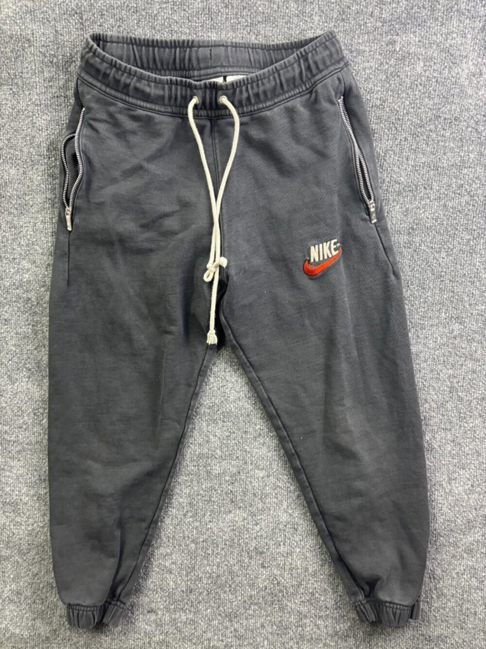 Nike Trend Capsule Sweatpants Mens Small Gray Knit Joggers Zip Pockets Sneaker
